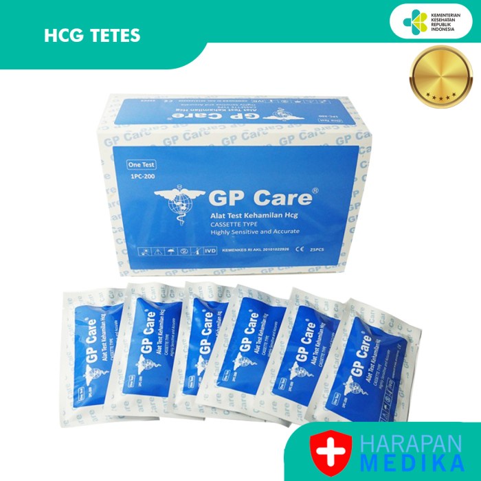 GP Care Alat Test Kehamilan HCG Tetes . HCG Cassette. Tespek Test Pack