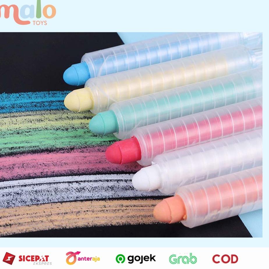 

(9DH8I-G MALOTOYS - Kapur Putar Bisa Isi Ulang Dustless Washable Twist Chalk Kapur Papan Tulis Tanpa Debu Water Blackboard Anak Black Board Mengambar Soluble Malo Toys 963➘