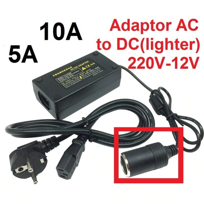 ADAPTOR LIGHTER CONVERTER KONVERTER 220V AC TO 12V DC LIGHTER SOCKET ORIGINAL
