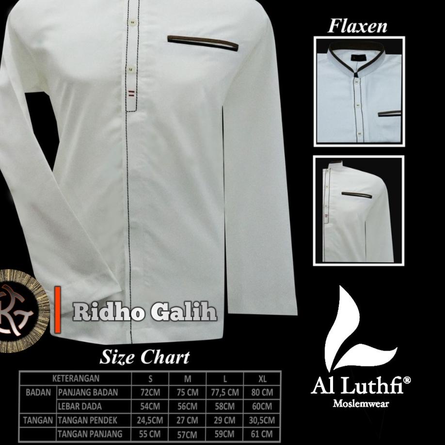 Bring it back2.2 Baju Koko Al Luthfi Putih Lengan Panjang Syar'i Premium 693➙