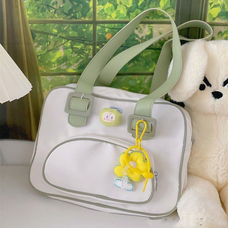 ☒❁▬Sera  Toko Lucu Gaya Kuliah JK Seragam Tas Gadis Jepang DK Ceruk Tas Bahu Mahasiswa PU Portable Commuter Bag