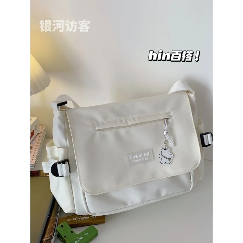 ♠☋Sera  Mahasiswa Messenger Tas Kelas Ransel Kasual Tas Bahu Jepang Tas Wanita Harajuku Sederhana Messenger Tas Pria