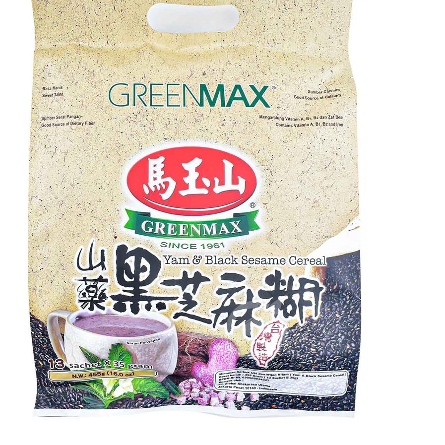 

PROMO✅Greenmax Yam & Black Sesame Cereal 455 Gr