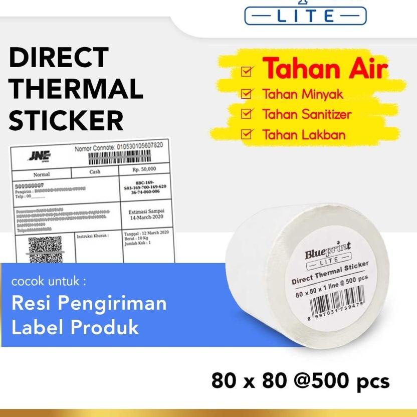 

Super Premium Direct Thermal Sticker Label BLUEPRINT Lite 80x80 mm 500Pcs - 1 Roll