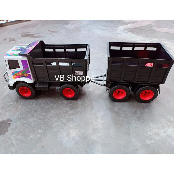 Murah Mainan Anak Mobil Truk Gandeng Angkutan Jumbo Engkel Bak Terbuka