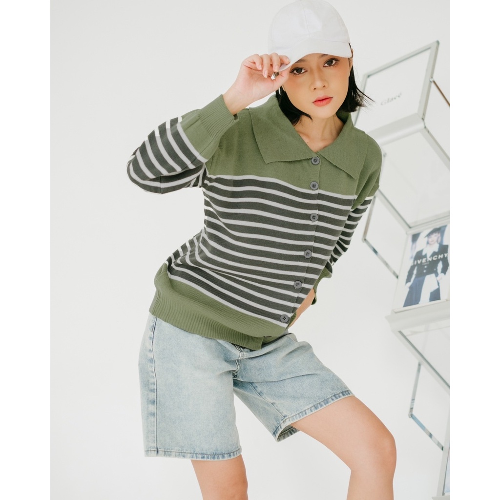 Myrubylicious PAIGE LONGSLEEVE | BAJU WANITA | LONGSLEEVE LENGAN PANJANG | LONGSLEEVE STRIPE