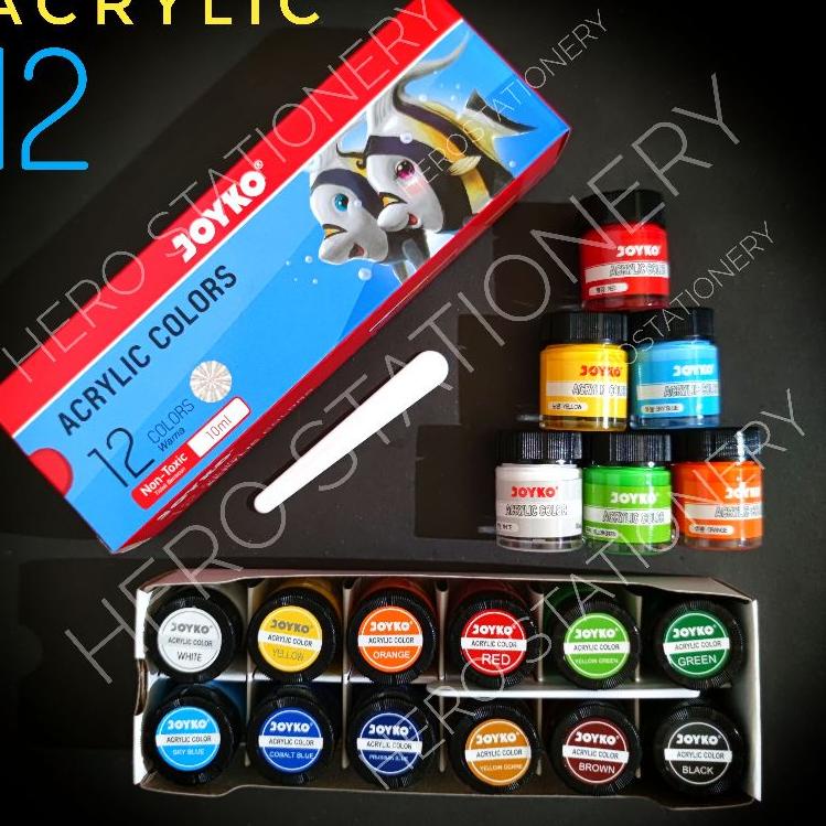 

Spesial Promo♤ Cat akrilik acrylic color paint joyko botol 10 ml 12 warna ACC-10ML-12 836_