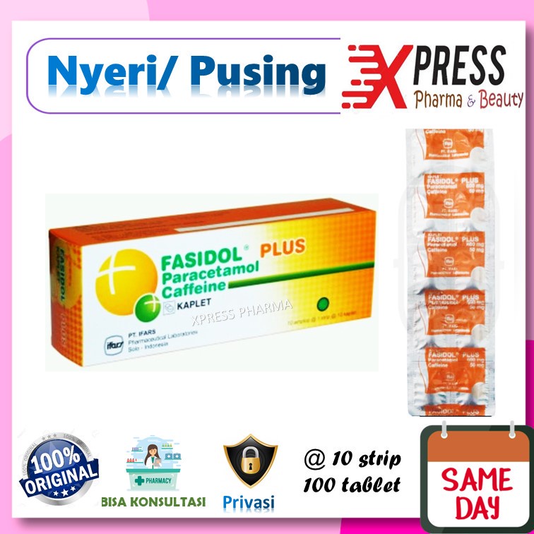 XPRESS ! Fasidol PLUS DUS Obat Nyeri Pusing Paracetamol Dos Box Parasetamol Cafeine Cafein Kafein Va