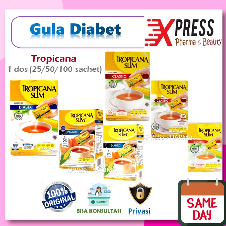 

⚡XPRESS⚡ Tropicana Slim Classic / Diabetic isi 25 50 100 Sachet Gula Diabetes Jagung Kuning Tropikana Teropikana Klasik Diabet Tropica tropika Pemanis Sweetener