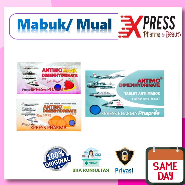 XPRESS  Antimo Dewasa / Anak Tablet Anti Mabuk Cair Sirup
