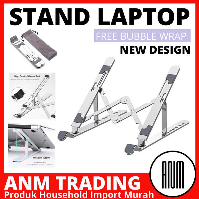Stand Laptop Aluminium Portable - Dudukan/Meja Laptop Portable Metal