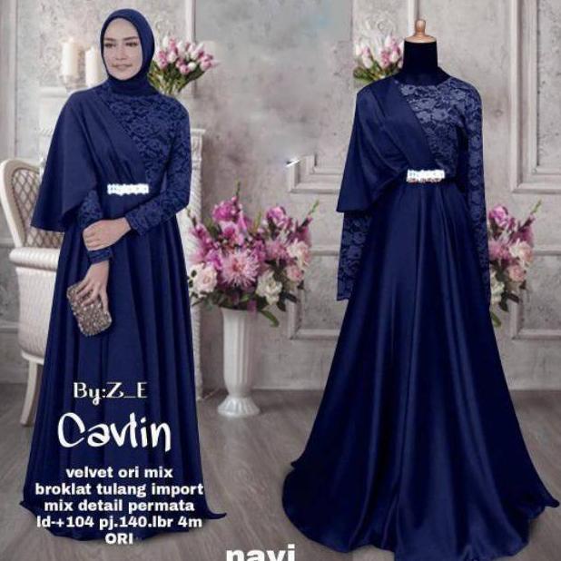 CAVLIN DRESS WISUDA NIKAHAN BROKAT BRUKLAT GAMIS PREMIUM KEBAYA PESTA MAXI DRESS MOCCA GREY MAROON l