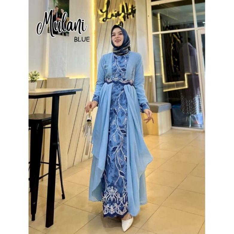 MULANI DRESS GAMIS BUSANA MUSLIMAH PESTA NIKAHAN GAUN KEBAYA MODERN TERBARU SERAGAMAN BRIDESMAID LAM