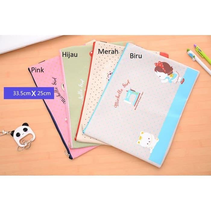 

CIVETO PF16 Michelle Girl Portable A4 file Storage Pouch Bag Tempat Buku