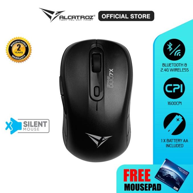 Alcatroz AirMouse Duo 7X Silent Click Wireless Mouse