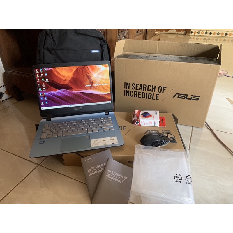 Laptop Asus A407MA Warna Ice Blue sudah upgrade SSD 256GB