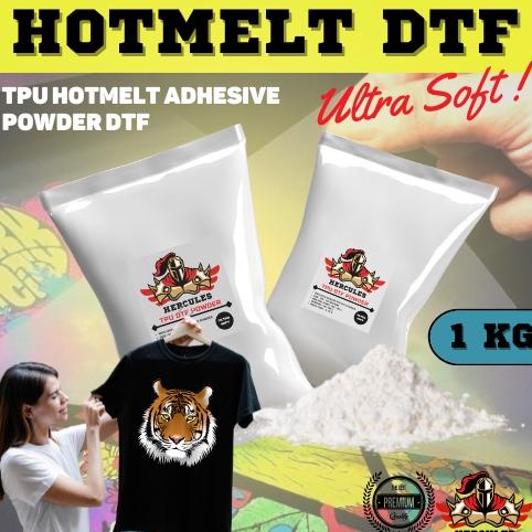 

9.9 MALL TPU Hot Melt Adhesive Powder Sablon DTF / Bubuk Transfer PET Film 1 Kg