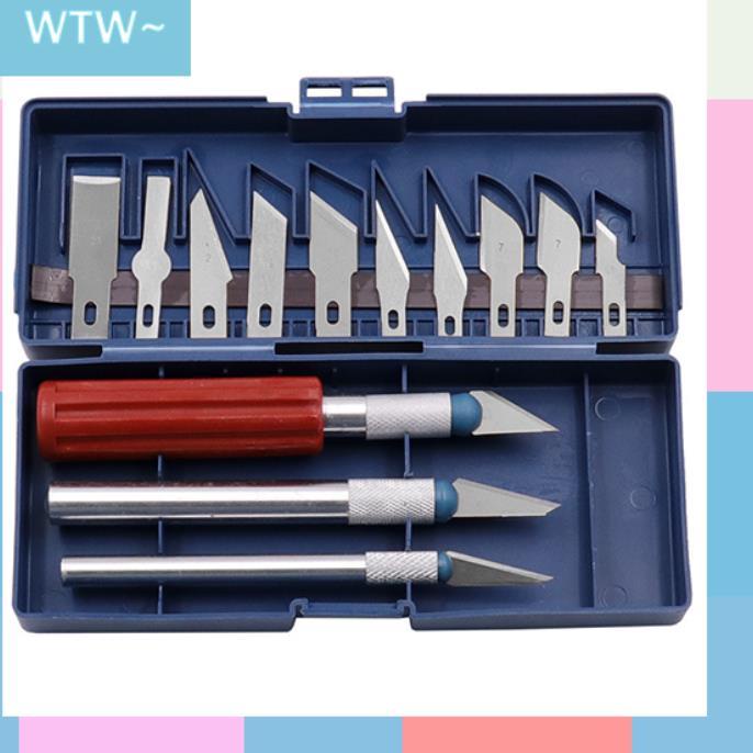 

FlashSale☠ Pisau Sayat Bonsai Kelapa / Set Pisau Ukir Seni 13 in 1 Crafting Art Knife with 3 Handle WJD