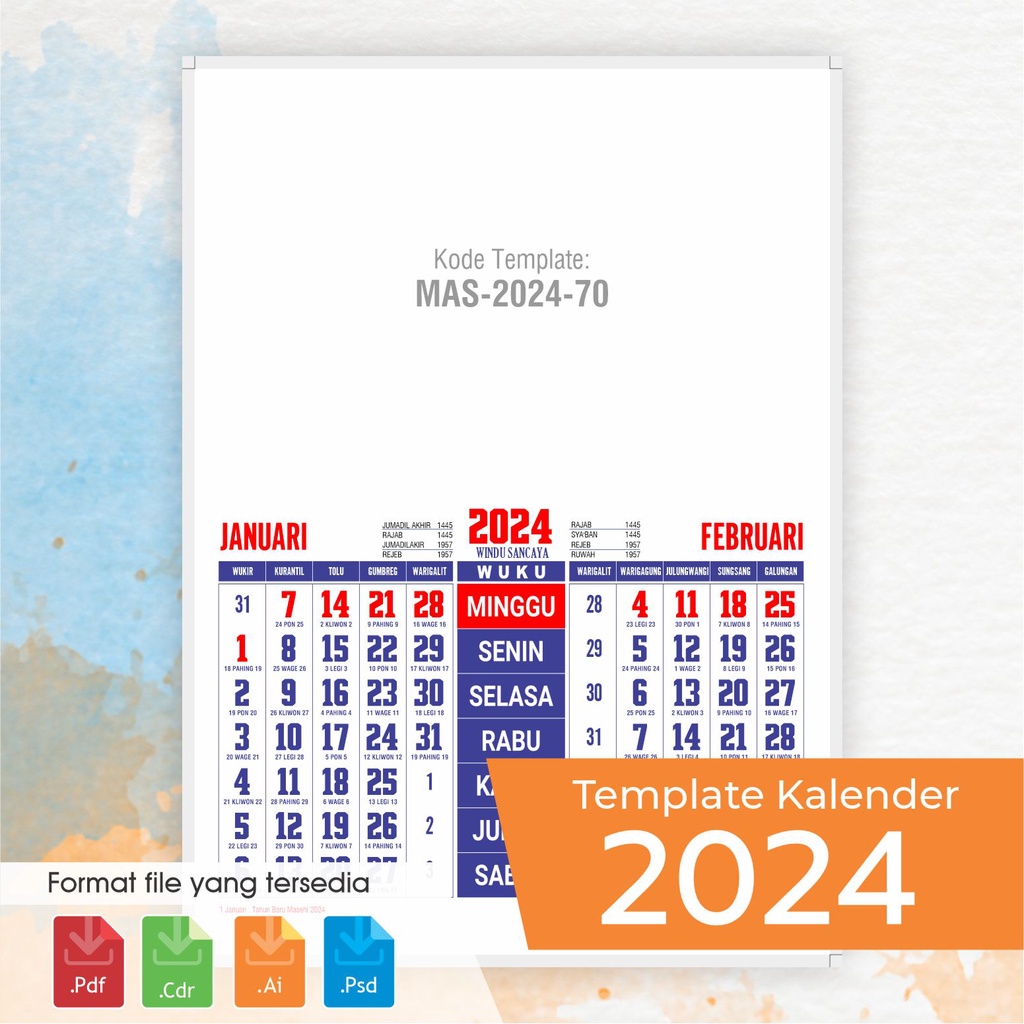 

Template Kalender Kerja 2024 70, Dilengkap Dengan Penanggalan Jawa, Hijriyah, Pasaran, china, Imlek, pranotomongso, wukon, MAS-2024-70
