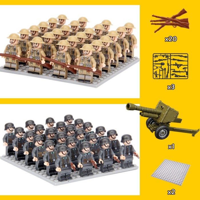 Diskon Spesial 48Pcs Mainan Balok Bangunan Lego Tentara Militer Ww2 Jerman Untuk Termurah