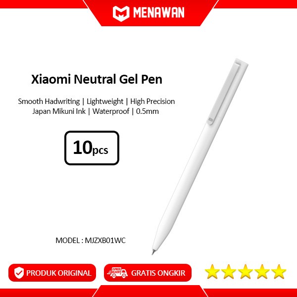 

BISA COD Xiaomi Neutral Gel Pen Mikuni Ink Gel Japan Pulpen Pena Pack 10 Pcs /ALAT TULIS