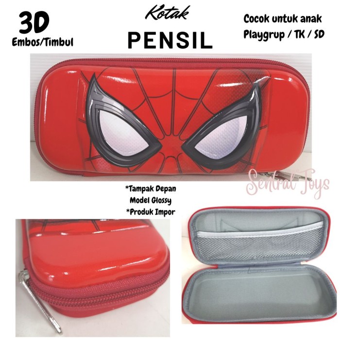 

Discount Kotak Pensil SPIDERMAN Impor model 3D Embos Timbil / Pencil Case 3 D /ALAT TULIS
