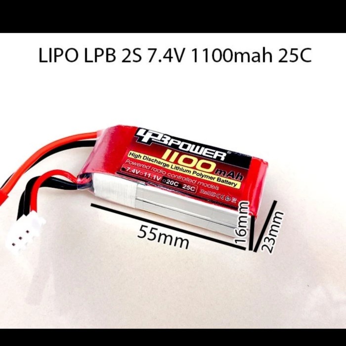 Promo Baterai Lipo Lpb 2S 7.4V 1100Mah Remote Tx Radiolink Rc4Gs Rc6Gs Terlaris