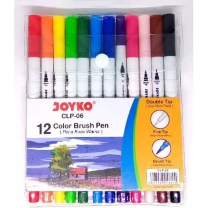 

Terlaris Joyko Color Brush Pen Clp 06 (Set 12 Warna) Spidol Kuas Murah