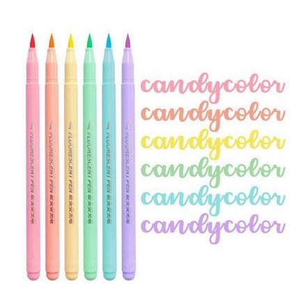 

Terlaris Candy Color Brush Pens (6Pcs)