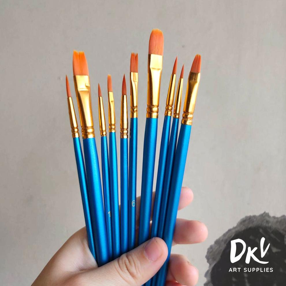 

C96370 Nylon brush / Kuas lukis 10pcs mix ➢Ready