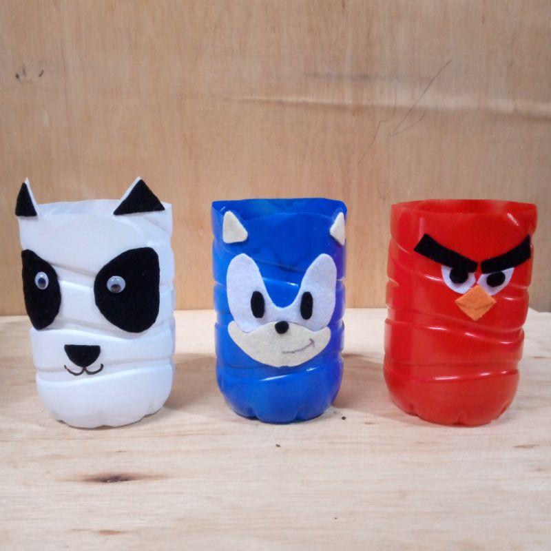 Prakarya pot karakter daur ulang botol | Kerajinan Botol Plastik Bekas 1,5 Liter