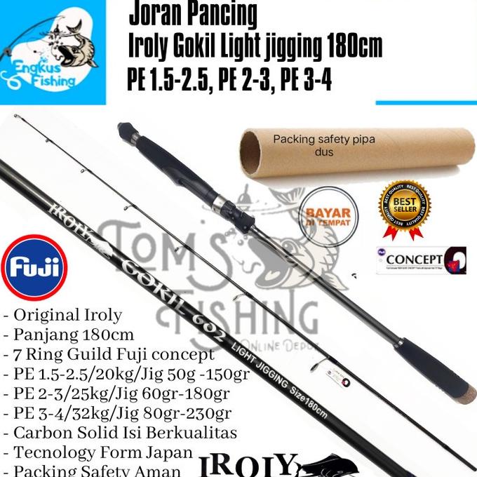 Joran Pancing Iroly Gokil Light Jigging 180cm Fuji Carbon Solid