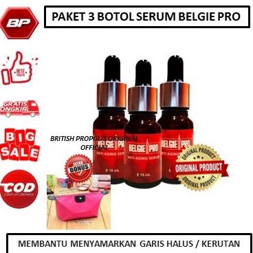 PAKET 3 BOTOL SERUM WAJAH ANTI AGING BELGIE PRO FACE SERUM ORIGINAL