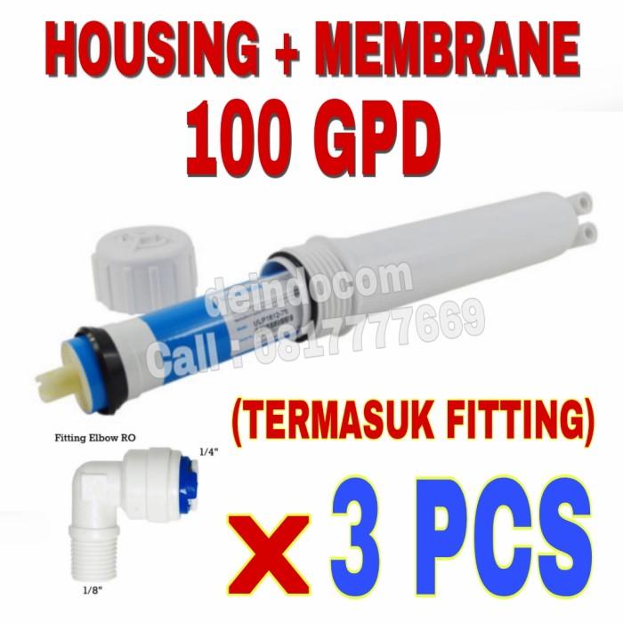 Terlaris Housing Ro + Membrane Ro 100 Gpd (Fitting Lengkap) - Membran 100Gpd Ro