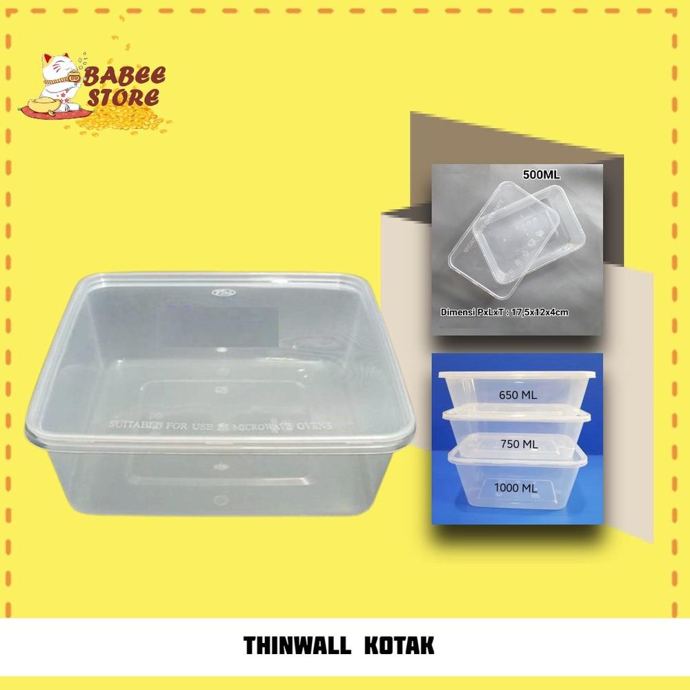 [KODE TDKEC] BABEE THINWALL KOTAK PLASTIK BENING (25 PCS) / DISPOSABLE BOX BENING / KOTAK MAKAN / BO
