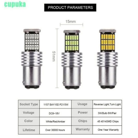 Produk Terlaris Lampu LED bayonet kaki 2 Rem 1157 BAY15D 45 SMD Strobo Mobil Motor Kualitas Terbai (