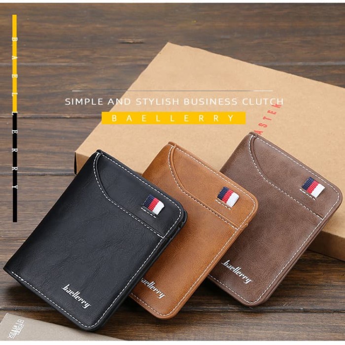dompet pria BA19 Dompet Pria Original Baellerry Simple and Stylist Vertikal - dark brown(L4E3) dompe