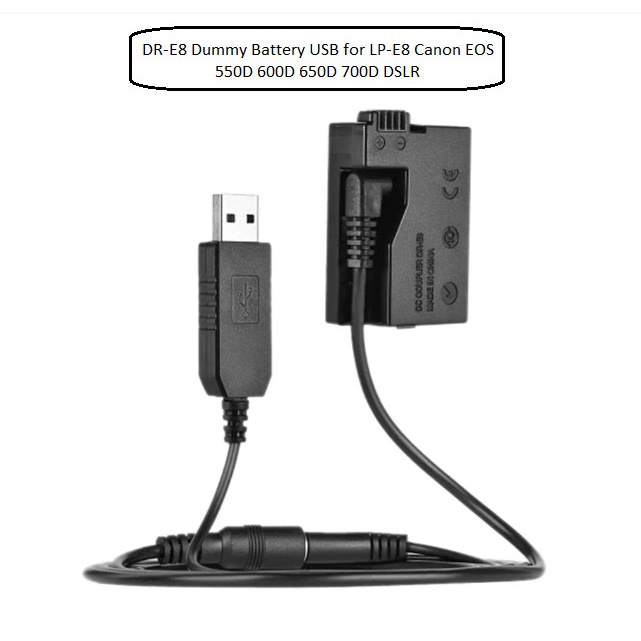 Terlaris Dr-E8 Usb Dummy Battery Lp E8 Canon Eos 550D 600D 650D 700D Dslr