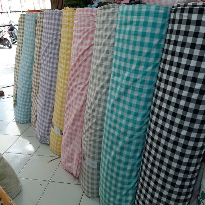 Sprei kain bahan seprei meteran katun star motif kotak warna(D8N3) Sprei Premium Sprei Katun Jepang 