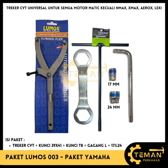 PAKET YAMAHA Treker CVT LUMOS + KUNCI 39X41 + KUNCI T8 TEKIRO + GAGANG L + SOK 17 24 MM