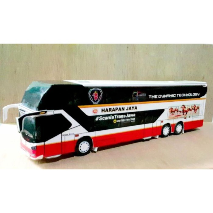 Promo Miniatur Papercraft Bus Harapan Jaya Doubel Decker. Terlaris