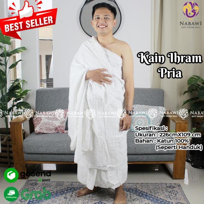 Nabawi Kain Ihram Pria Baju Ihram Haji Umroh Laki Laki
