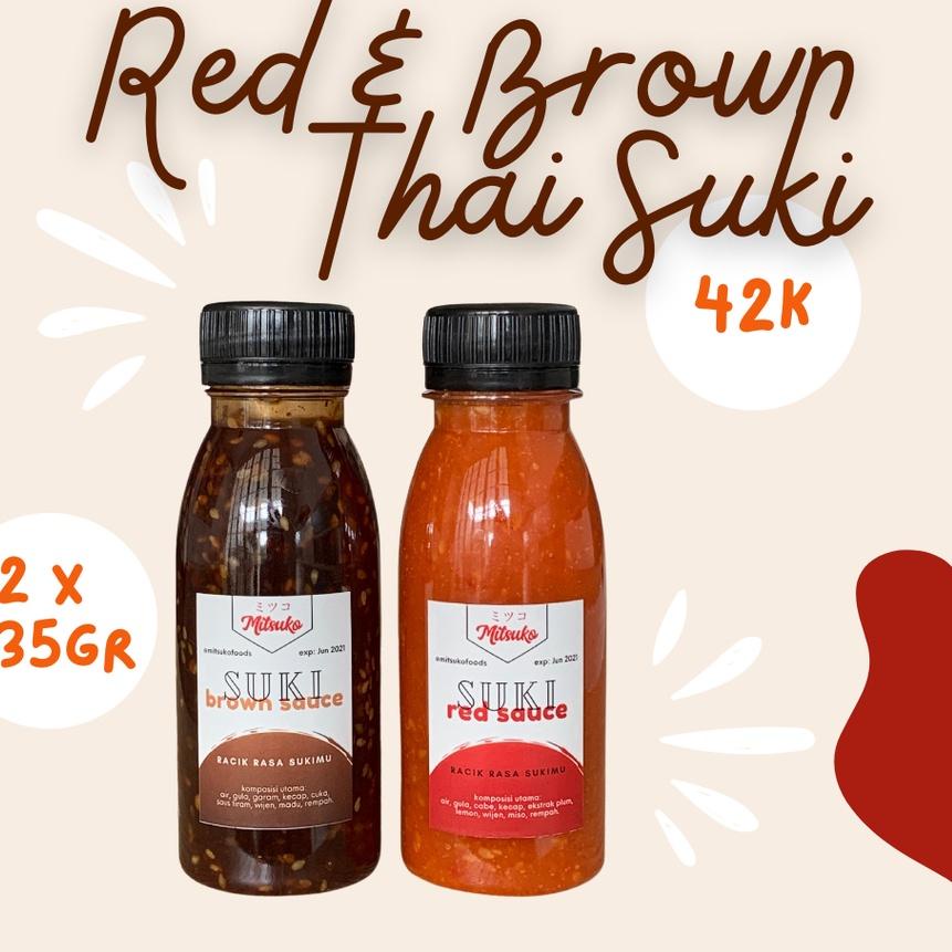 

Discount⭐Suki Sauce MITSUKO Halal PIRT - Red & Brown saos saus celup cocol segar pedas asam steamboat - dapat 2