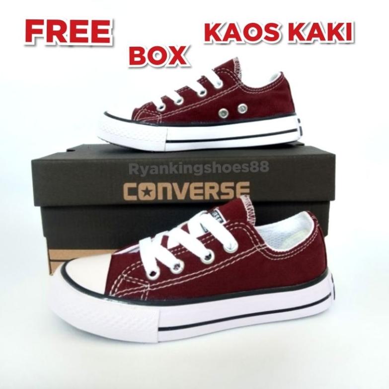 tp❅Terlaris✸➙ (BISA COD) Sepatu Converse Anak Warna Maroon Model Tali / Sepatu Converse Anak / Sepat