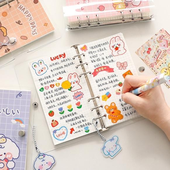 

TERLARIS 1 Set Binder A6 Lucu Cute Kawai Aesthetic Notebook Journaling /BUKU TULIS SEKOLAH/BUKU