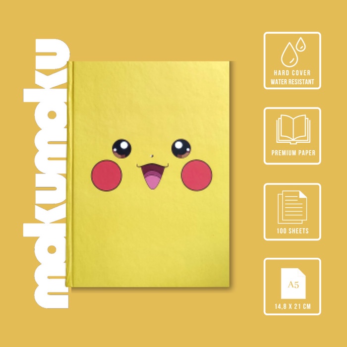 

BAYAR DITEMPAT Buku Tulis / Notebook Hardcover Pikachu /BUKU TULIS SEKOLAH/BUKU TULIS SIDU/BUKU