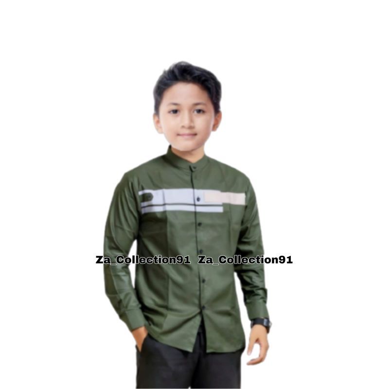 Baju koko anak putih Elegan kain katun toyobo