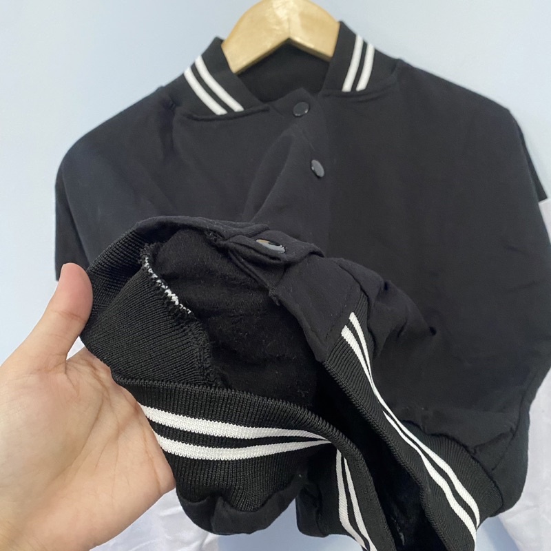 NEW!!! Crop Varsity Basic Black and White