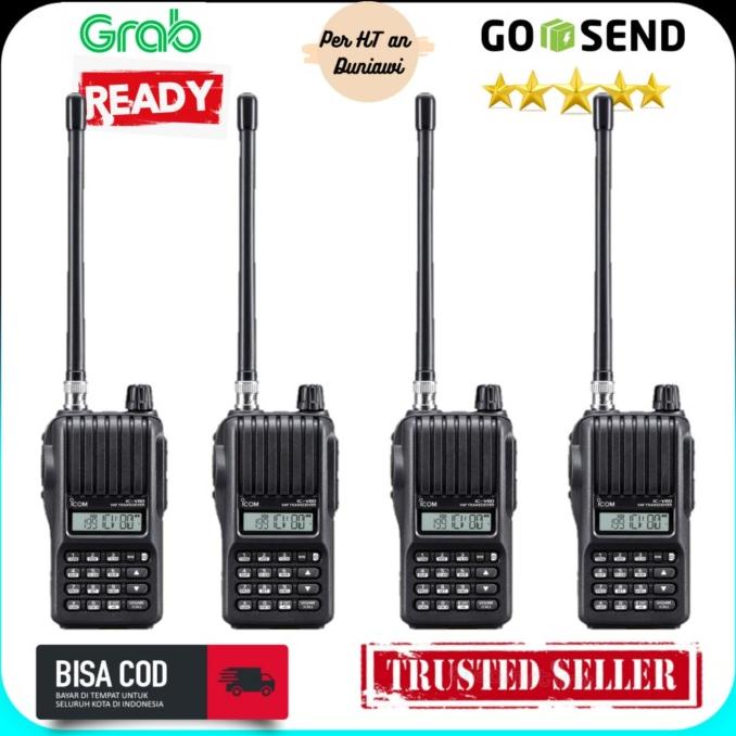 Paket 4 unit HT Radio Jarak Jauh Icom V80 Walki Talky Lithium VHF V80