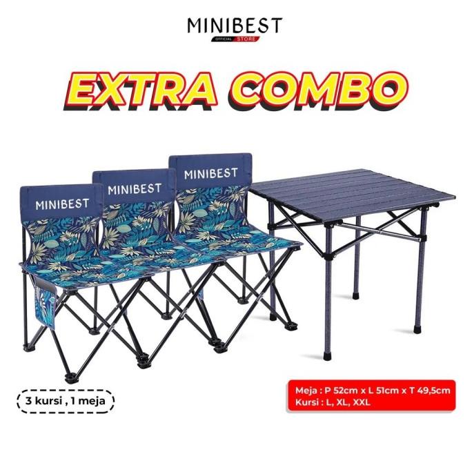 Murah Minibest Extra Combo Family Kursi & Meja Lipat Camping Kursi Dxcetraastore